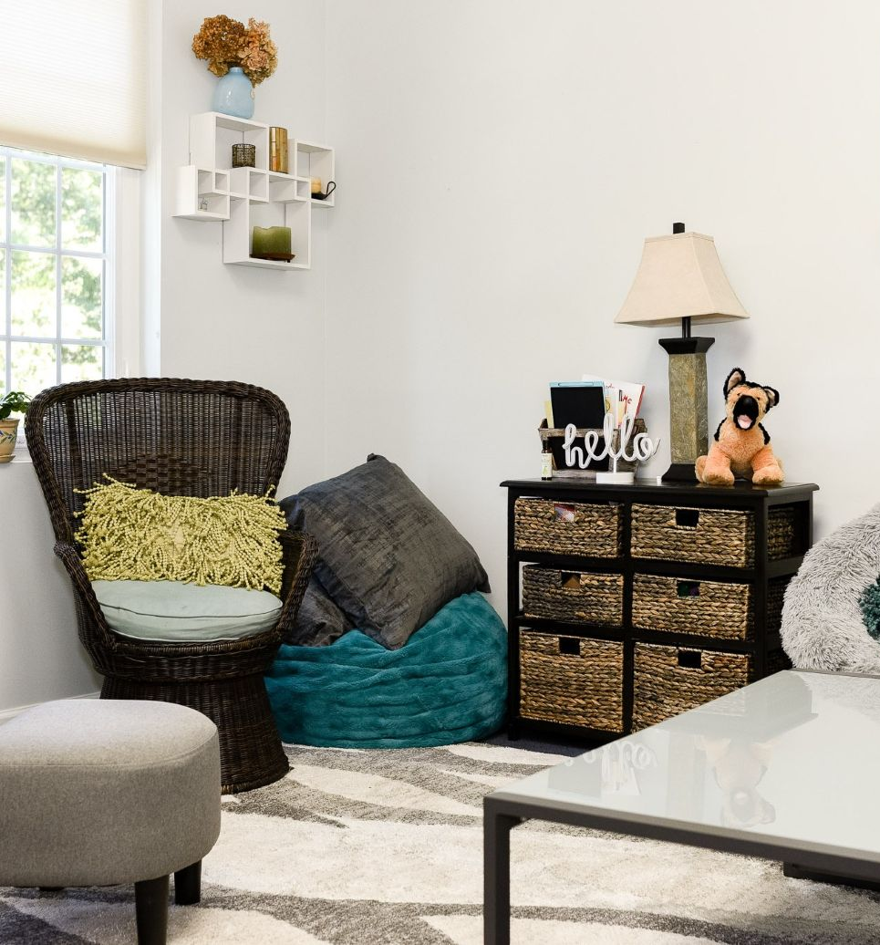 Cozy bright therapy office offering Therapy Services in Northern Virginia
